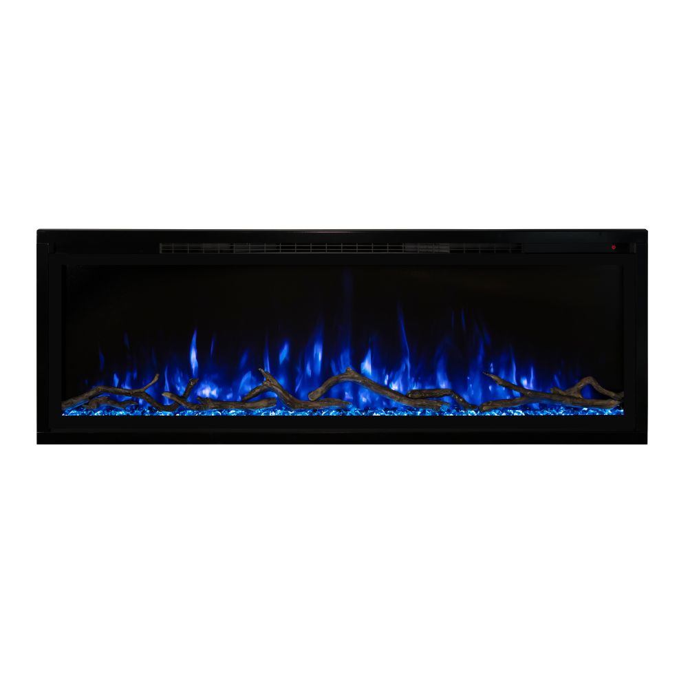Modern Flames SPS-50B 50" Spectrum Slimline Wall Mount/Recessed Clean Face Electric Fireplace in Black